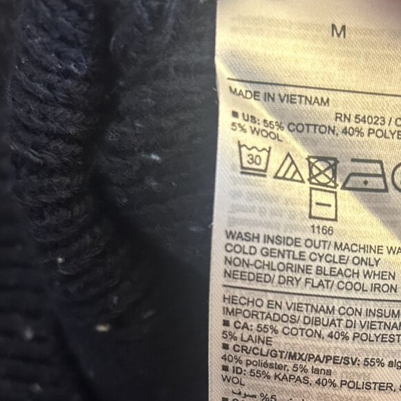 Old Navy Speckled Navy Blue V-Neck Thick Rib-Knit Sweater Tank Top Women Sz. M - Picture 4 of 7